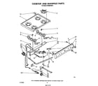 Whirlpool SF3007SRW1 cooktop and manifold diagram