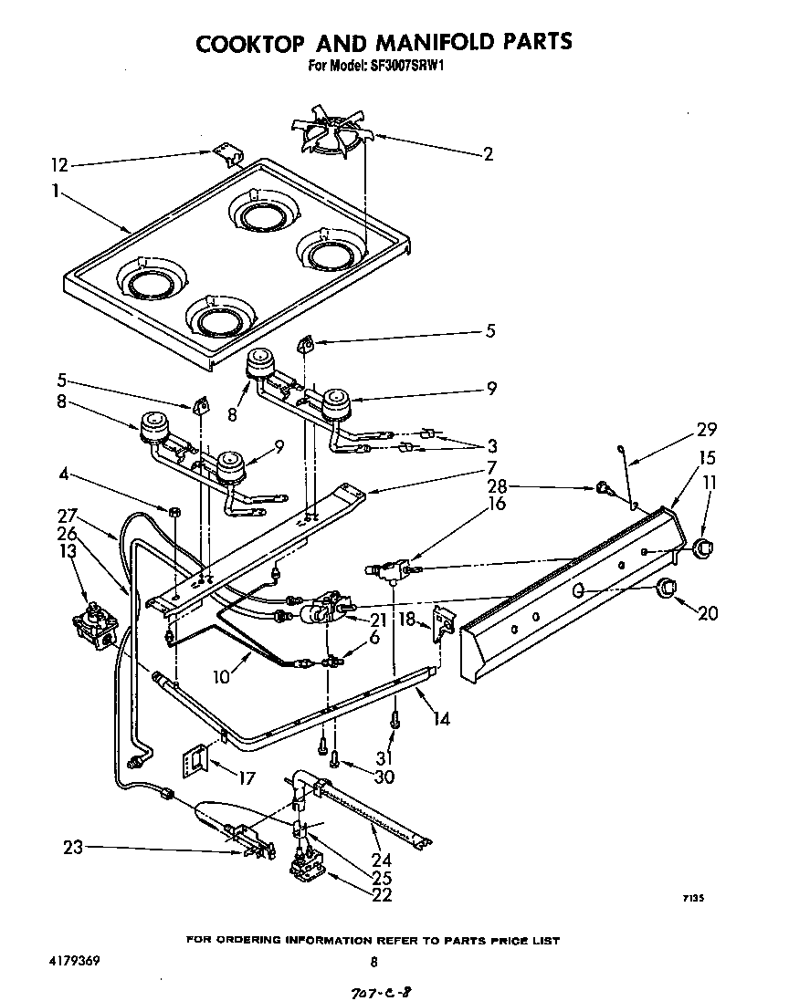 Cooktop and manifold