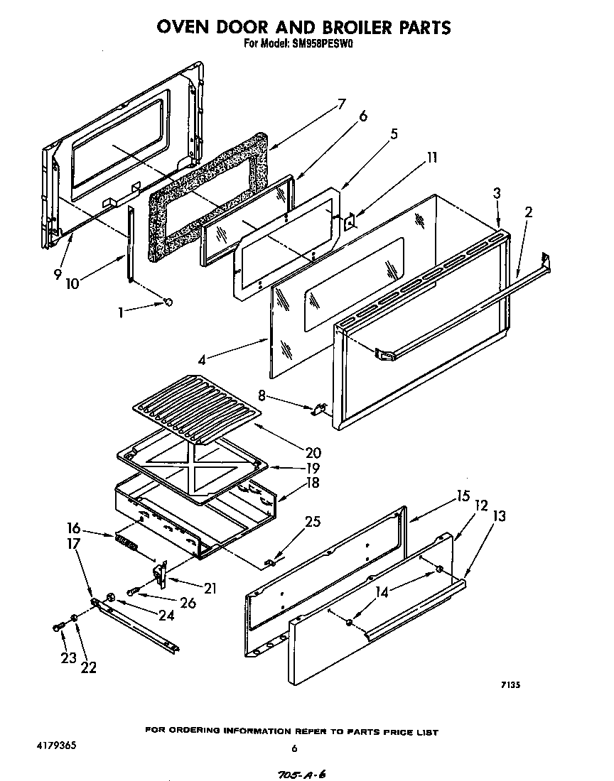 Oven door and broiler