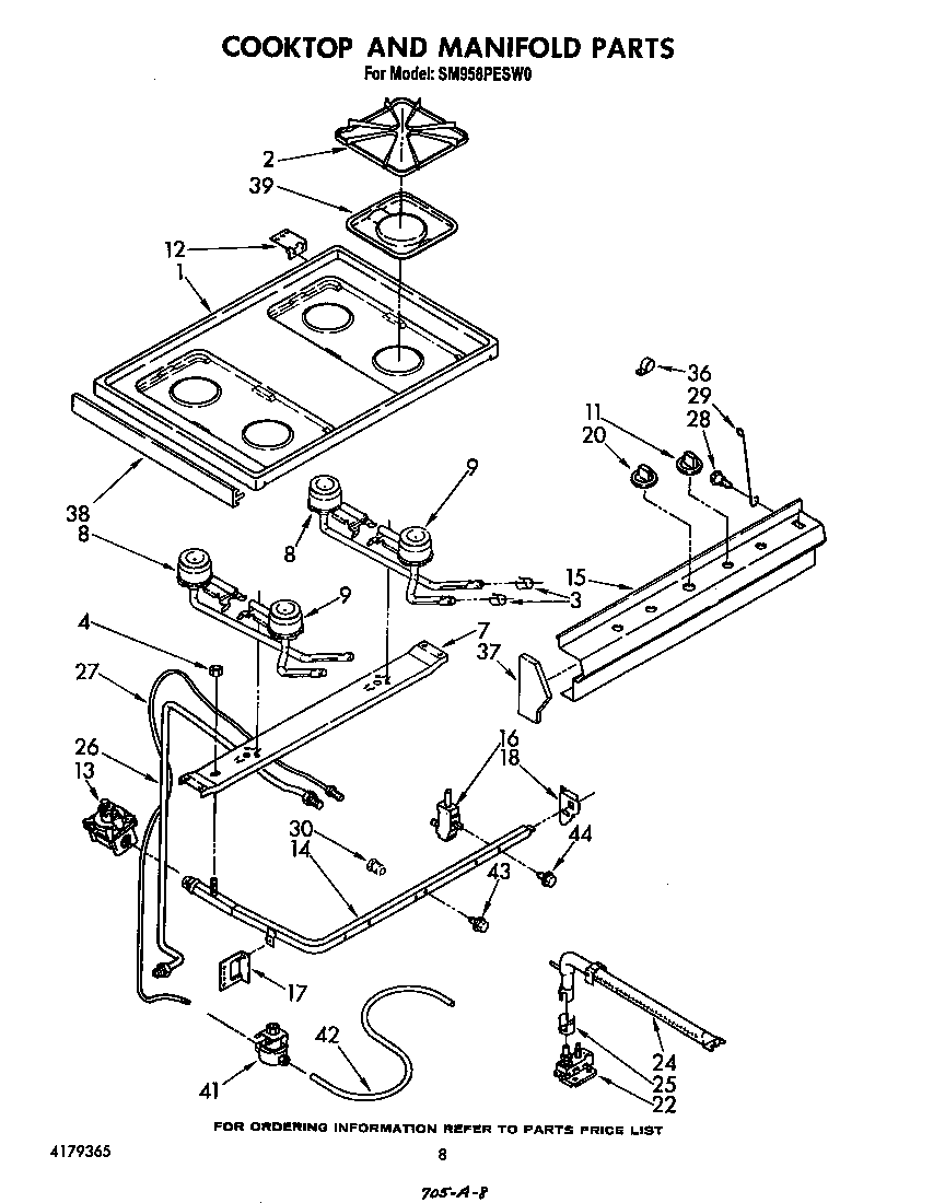 Cooktop and manifold