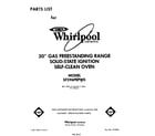 Whirlpool SF396PEPW0 front cover diagram