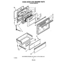 Whirlpool SF396PEPW0 oven door and drawer diagram