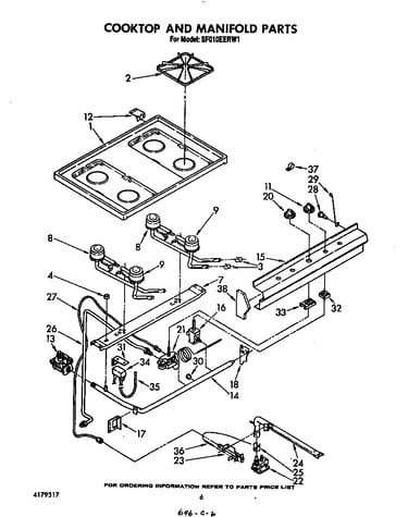 Cooktop and manifold