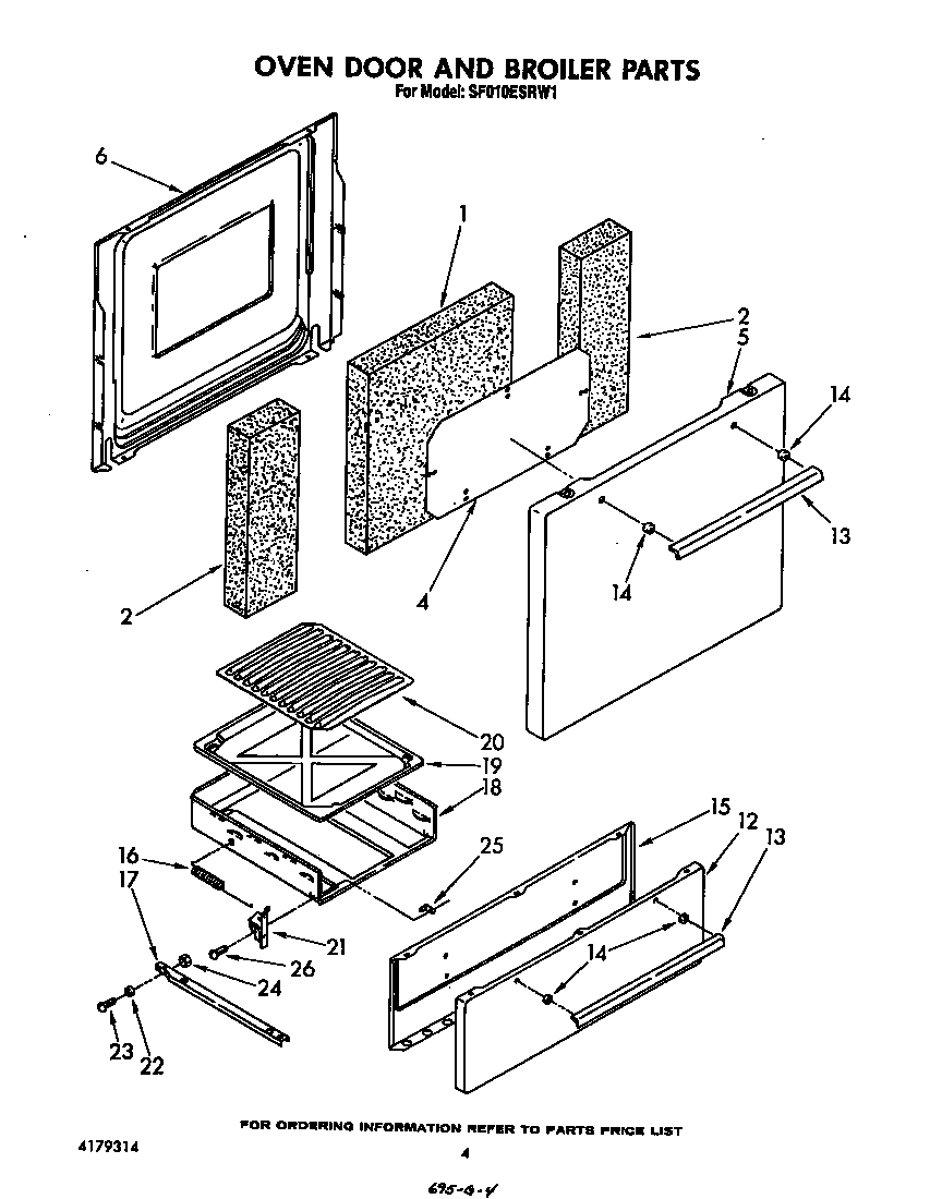 Oven door and broiler