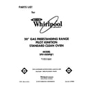 Whirlpool SF0100SRW1 front cover diagram
