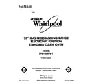 Whirlpool SF0100ERW1 front cover diagram