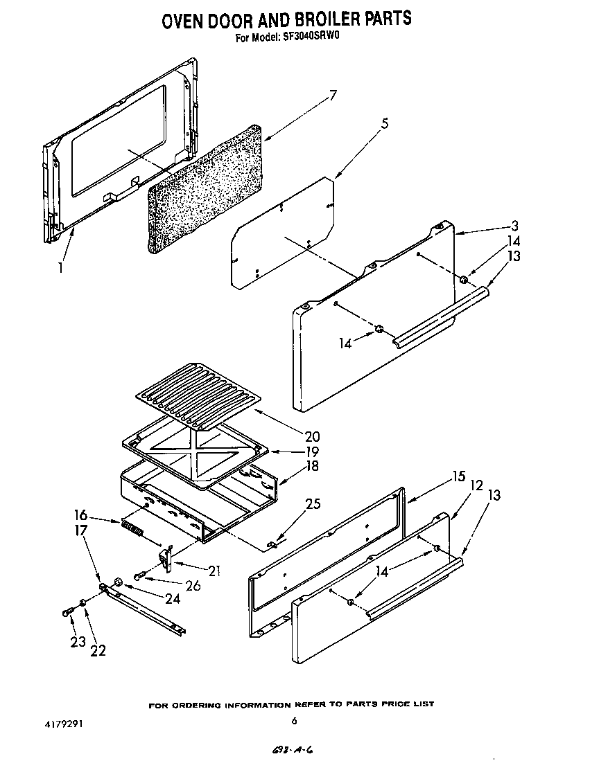 Oven door and broiler