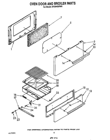 Oven door and broiler