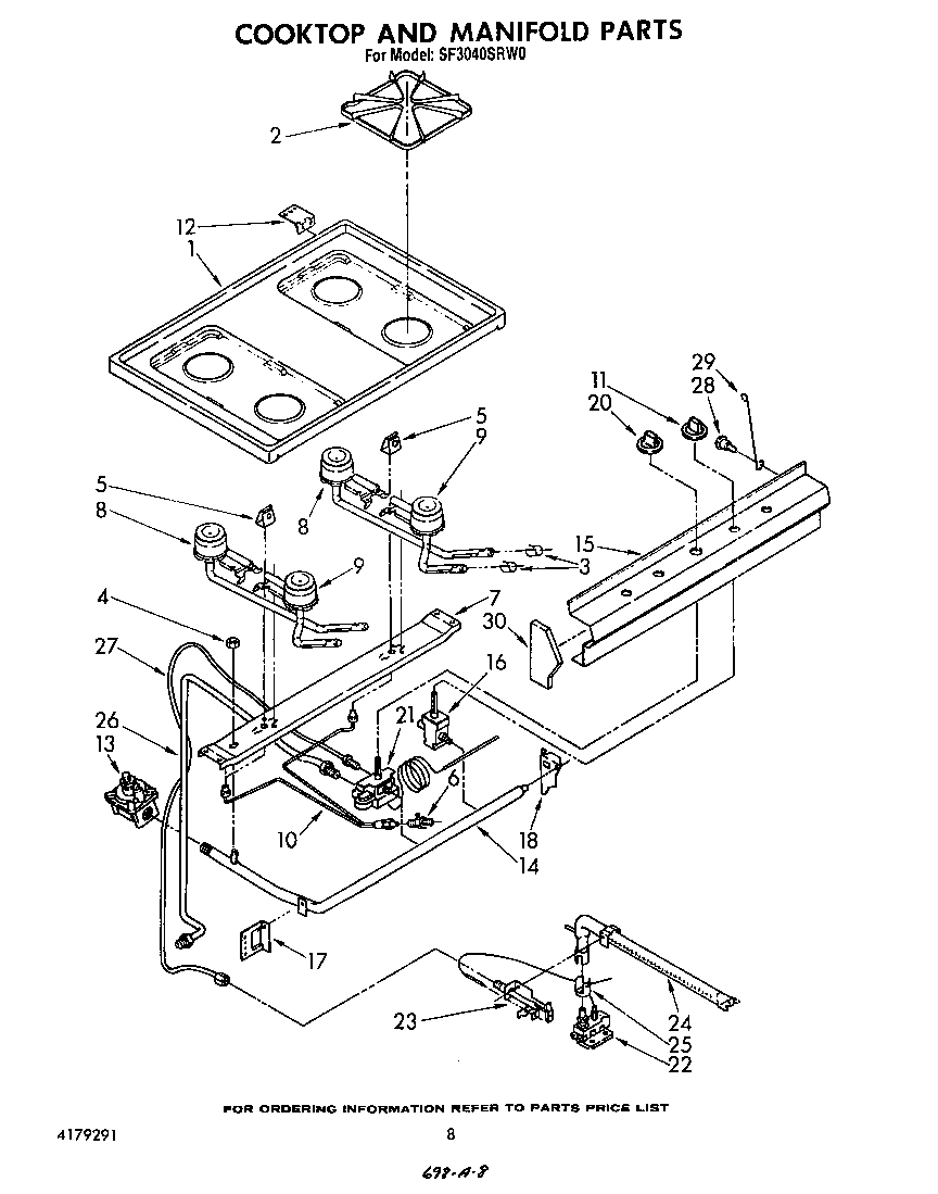 Cooktop and manifold