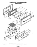 Oven door and broiler