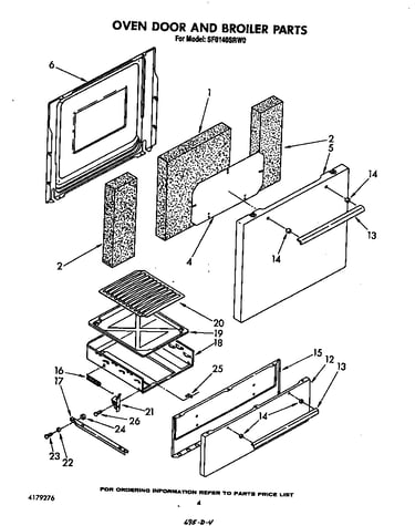 Oven door and broiler