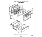 Whirlpool SM988PESW0 oven door and drawer diagram