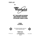 Whirlpool SB100PES0 front cover diagram