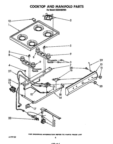 Cooktop and manifold