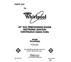 Whirlpool SF336PESW0 front cover diagram