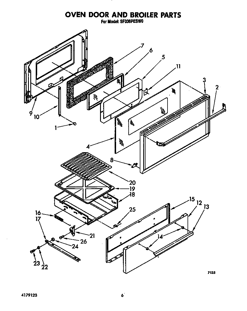 OVEN DOOR AND BROILER