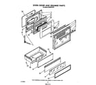 Whirlpool SE960PEPW1 oven door and drawer diagram