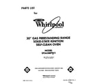 Whirlpool SF365BEPW2 front cover diagram