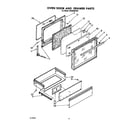 Whirlpool SF365BEPW2 oven door and drawer diagram