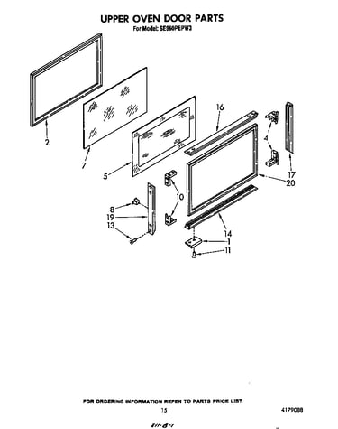 Upper oven door