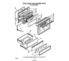 Whirlpool SE960PEPW2 oven door and drawer diagram