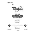 Whirlpool SF375BEPW2 front cover diagram