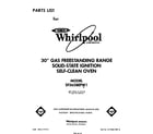 Whirlpool SF365BEPW1 front cover diagram