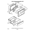 Whirlpool SF365BEPW1 oven door and drawer diagram