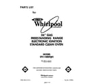 Whirlpool SF514EERW0 front cover diagram