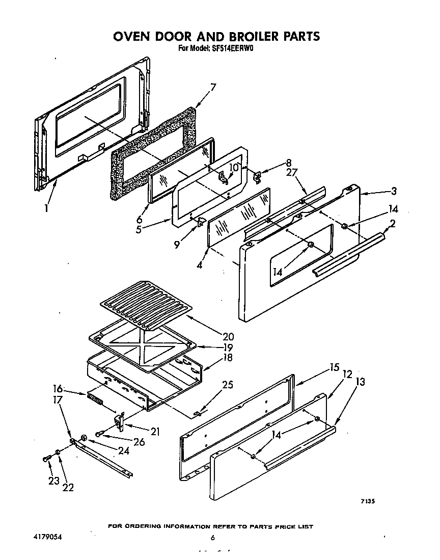 Oven door and broiler