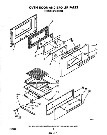 Oven door and broiler