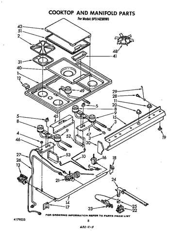 Cook top and manifold