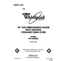 Whirlpool SF010ESRW0 front cover diagram