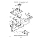 Whirlpool SF010ESRW0 cook top and manifold diagram