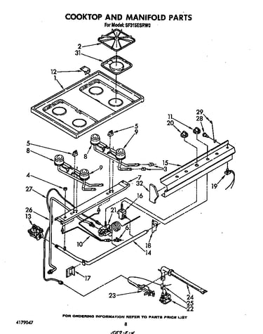 Cook top and manifold