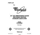 Whirlpool SF305EERW0 front cover diagram