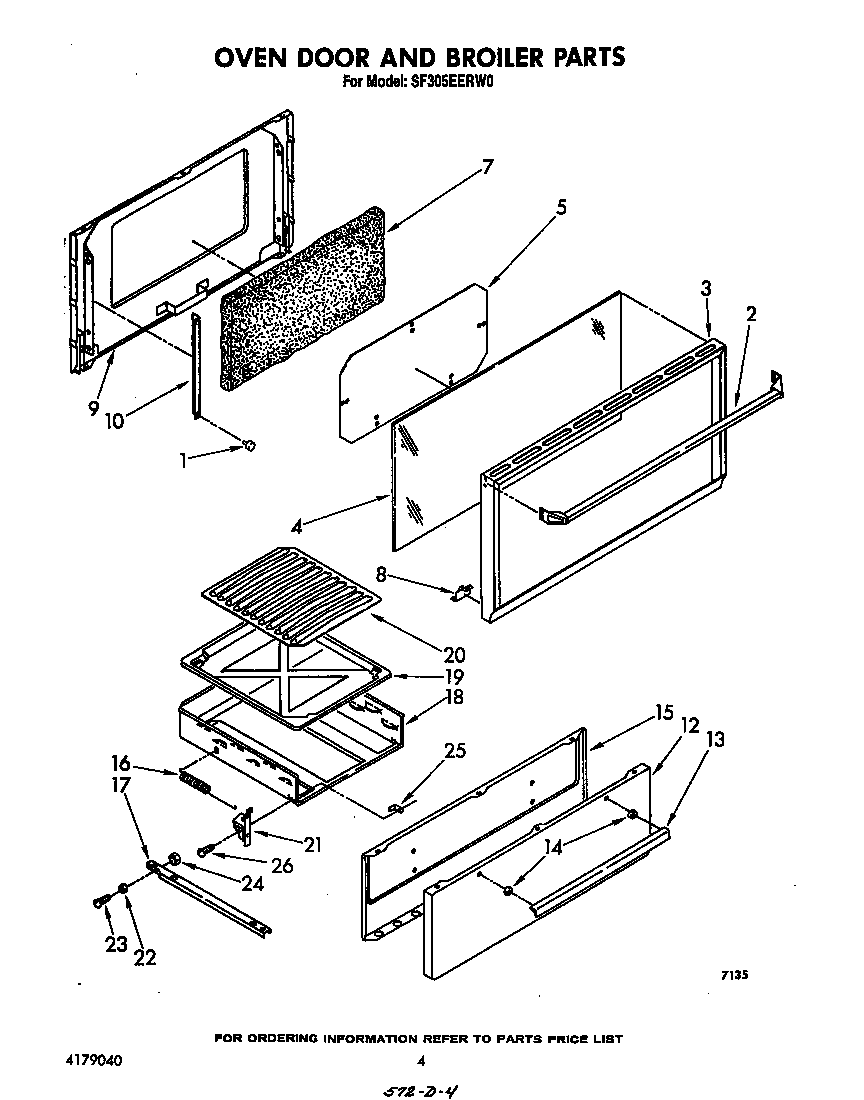 OVEN DOOR AND BROILER