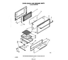 Whirlpool SF305ESRW0 oven door and broiler diagram