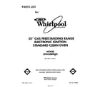 Whirlpool SF302EERW0 front cover diagram