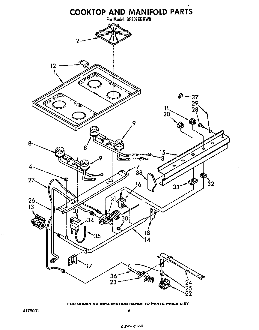 COOK TOP AND MANIFOLD