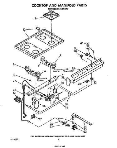 Cook top and manifold