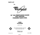 Whirlpool SF302ESRW0 front cover diagram