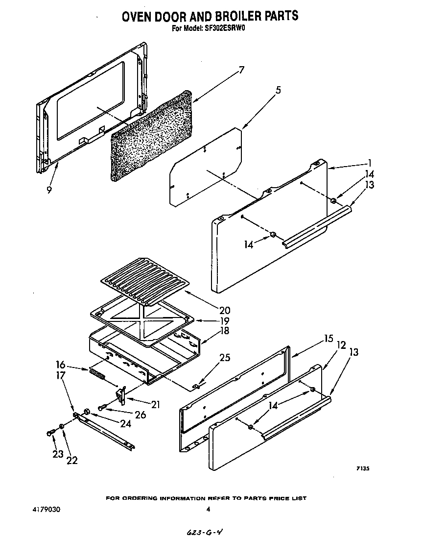 OVEN DOOR AND BROILER