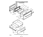 Whirlpool RF014PXRW0 oven door and broiler diagram