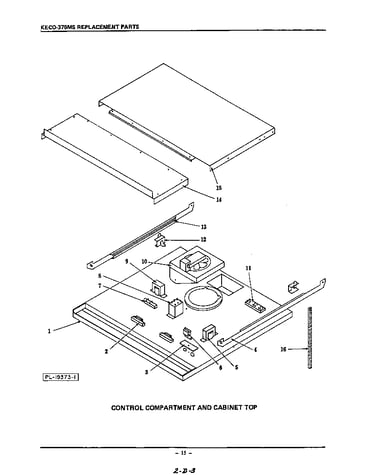 Control compartment and cabinet top
