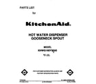KitchenAid KHWG160YWH0 cover page-text only diagram