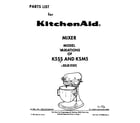 KitchenAid KSM5BBU front cover diagram