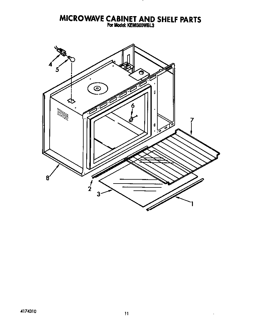 Microwave cabinet and shelf