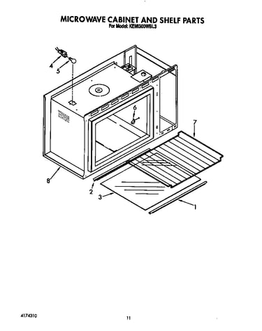 Microwave cabinet and shelf