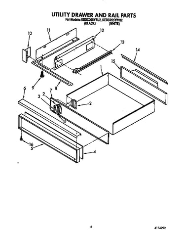 Utility drawer and rail